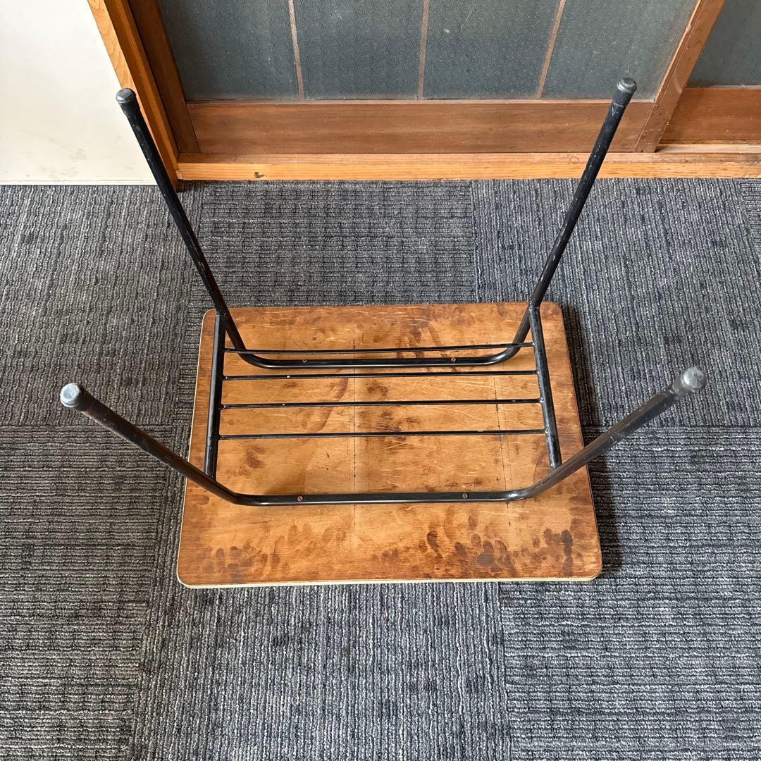 昭和レトロ　サイドテーブル　　アイアンフレーム　ヴィンテージ