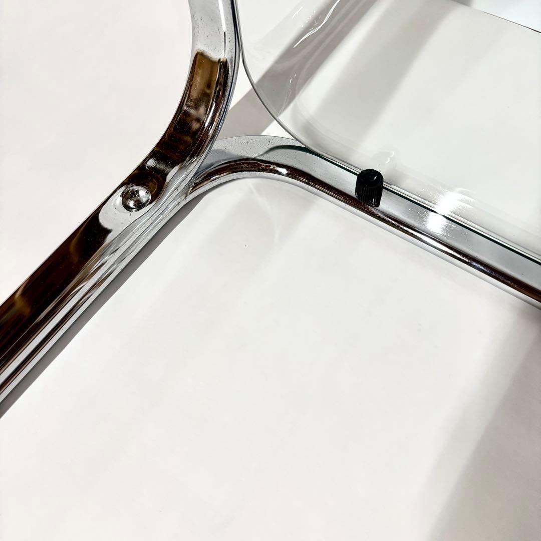 ガラステーブル サイドテーブル クローム スペースエイジ ミッドセンチュリー