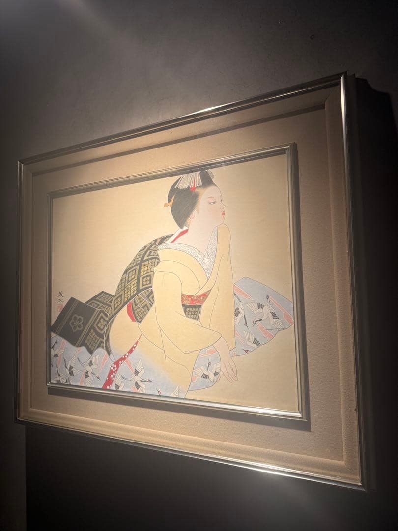 肉筆日本画【美人画】直筆サインあり　作者不詳