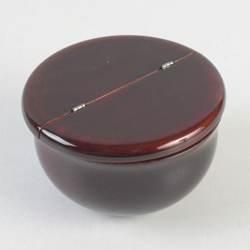 茶道具　塗師　安田春仁作　老松茶入　仕覆付　共箱　V　9691