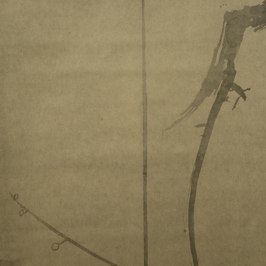 掛軸-1706　俵屋宗達　墨梅図　印刷工芸作品　講談社　昭和52年