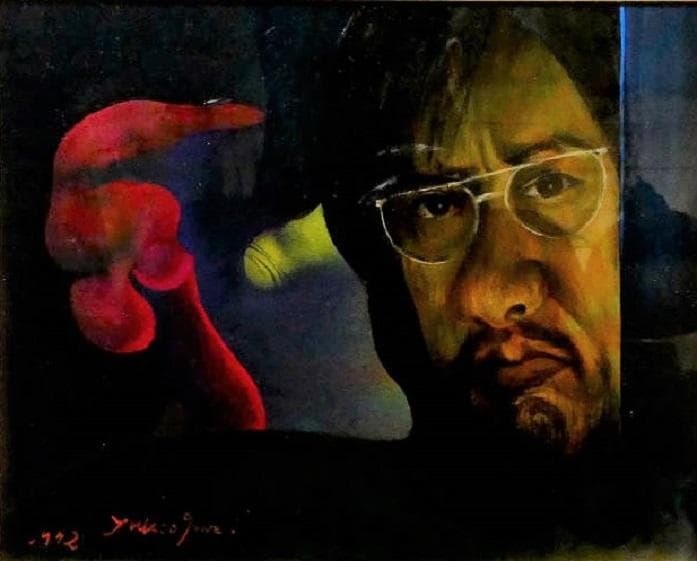 今村幸生 自筆肉筆 真作 油絵作品　自画像　直筆サイン 年記（1972）入り