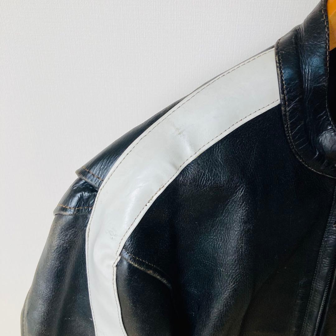 BIKERS モノトーン レーシング シングル ライダースジャケット