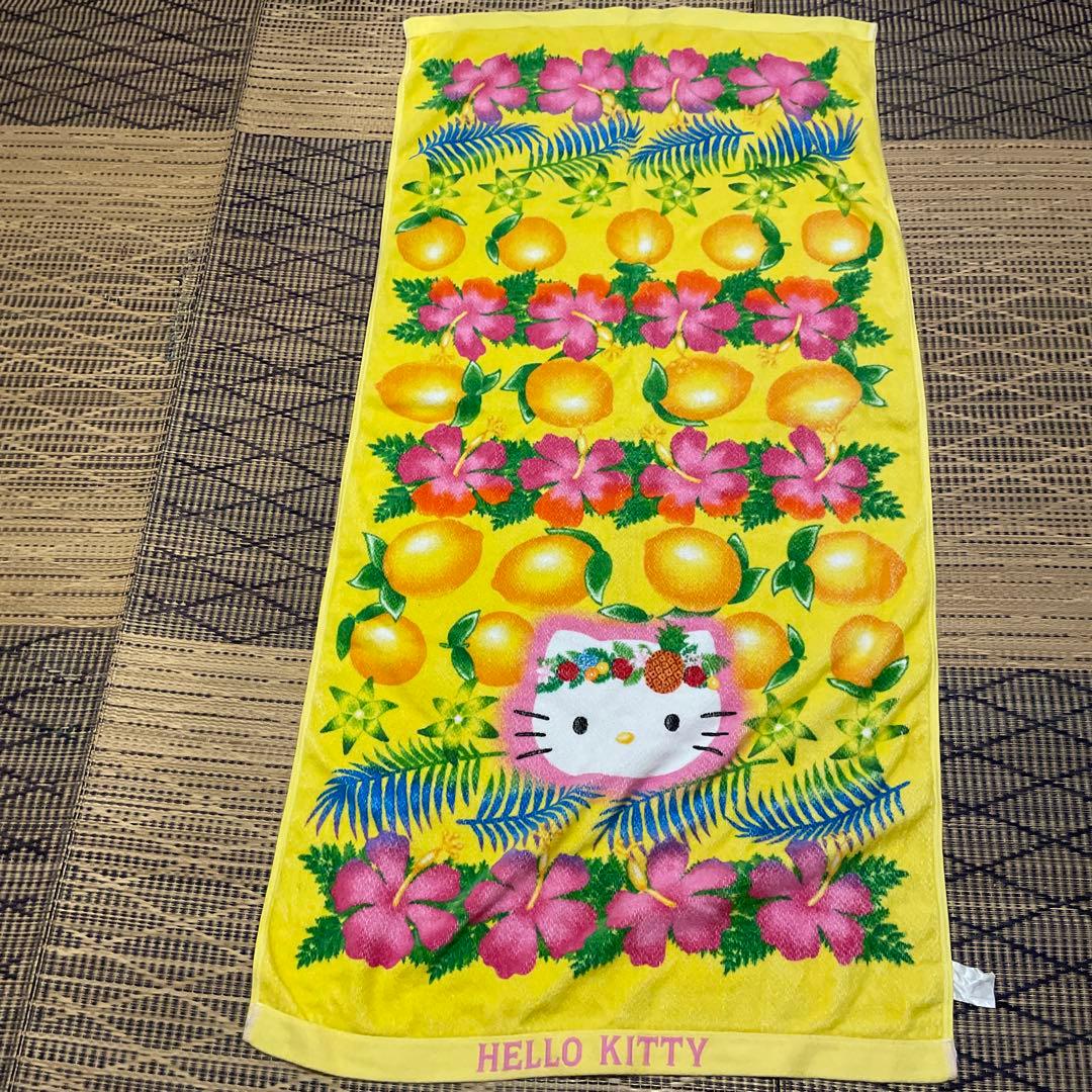 サンリオハローキティ ハイビスカス バスタオル　レトロ　希少