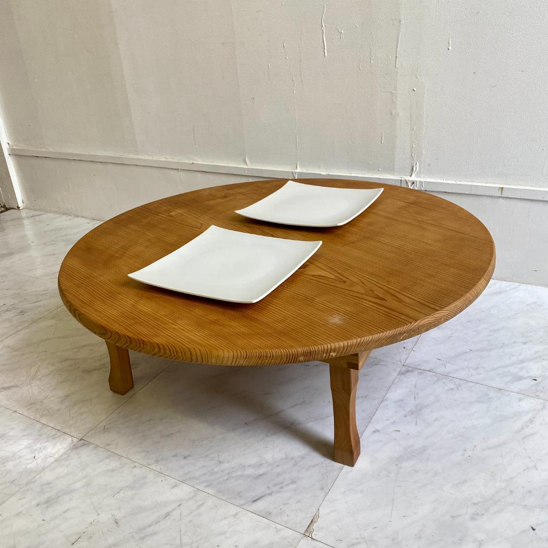 レトロ 折りたたみちゃぶ台 円形 木製座卓 山田建具製作所