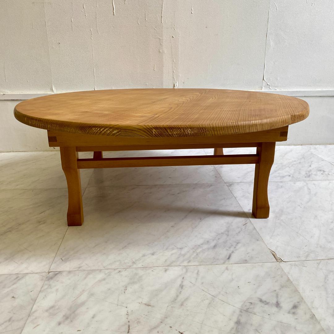 レトロ 折りたたみちゃぶ台 円形 木製座卓 山田建具製作所