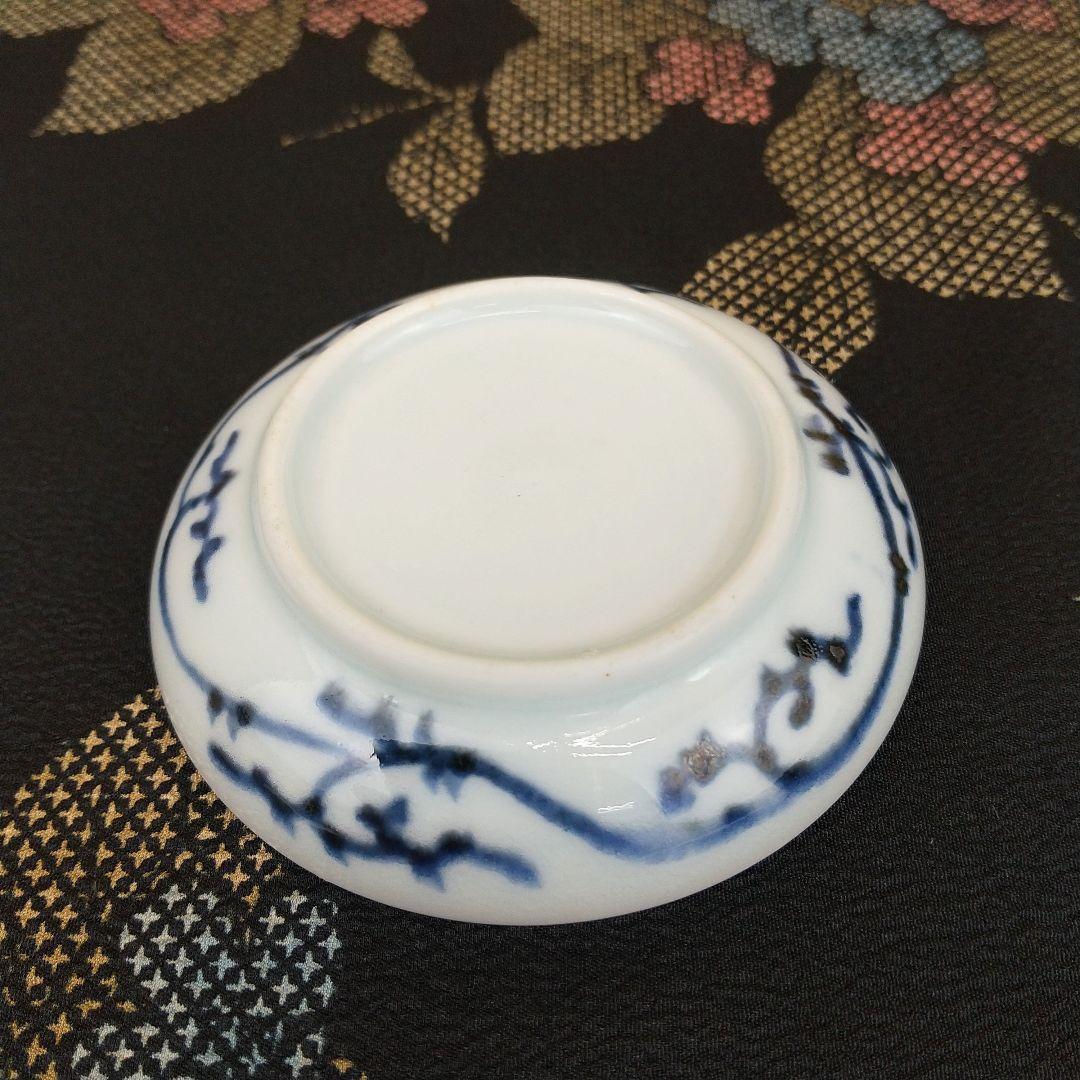 【お値下げしました！】古伊万里　豆皿　染付　蛸唐草文