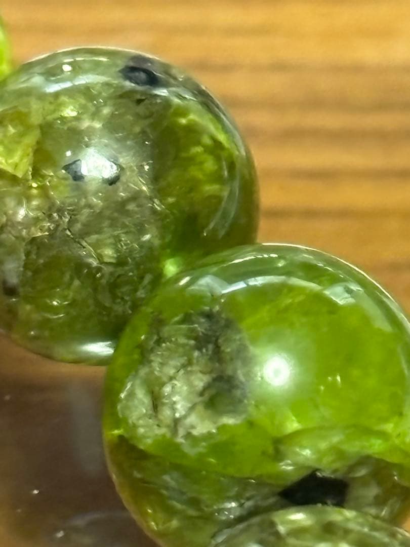 天然石 緑色 ペリドット！ブレスレット！この大きさ！そこら辺にはありません☺️