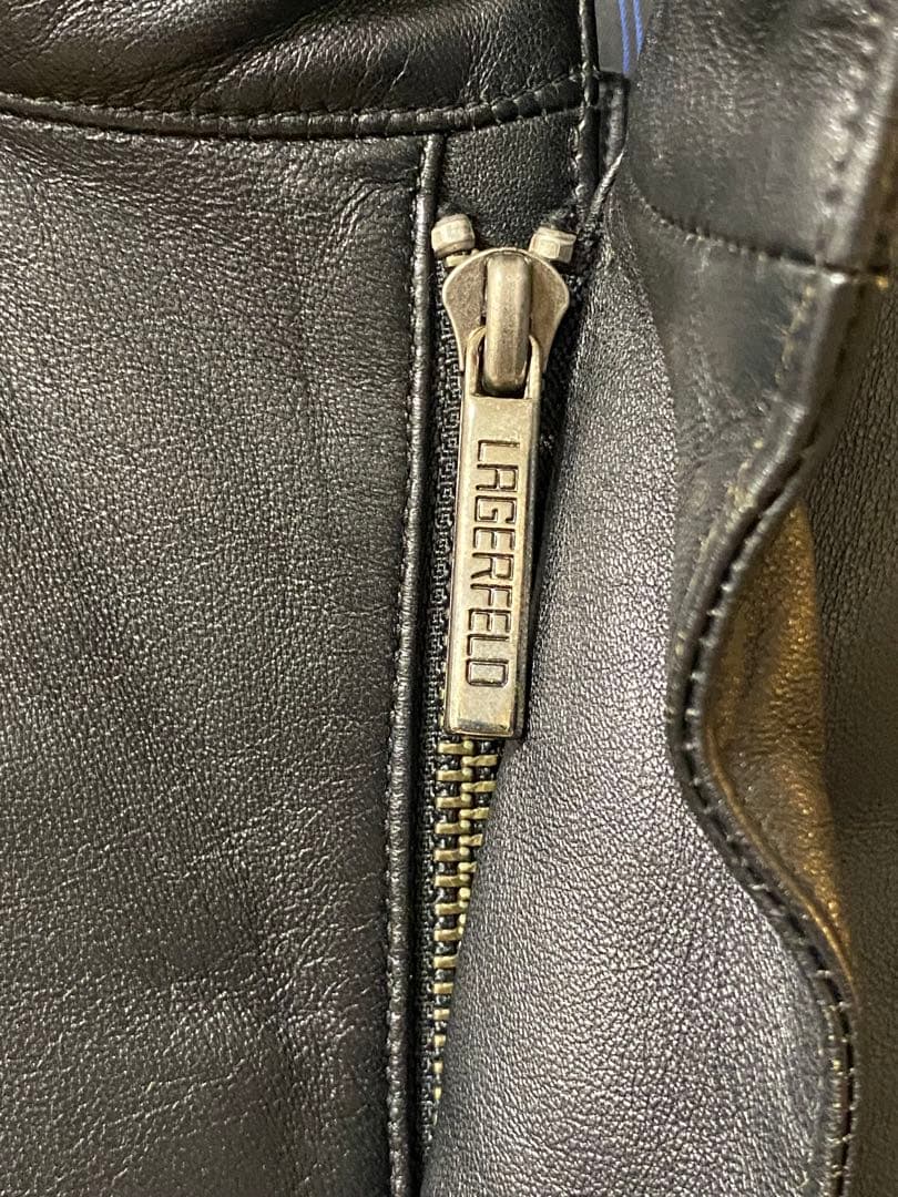 【定価25万円】 レザーライダースブルゾン 46