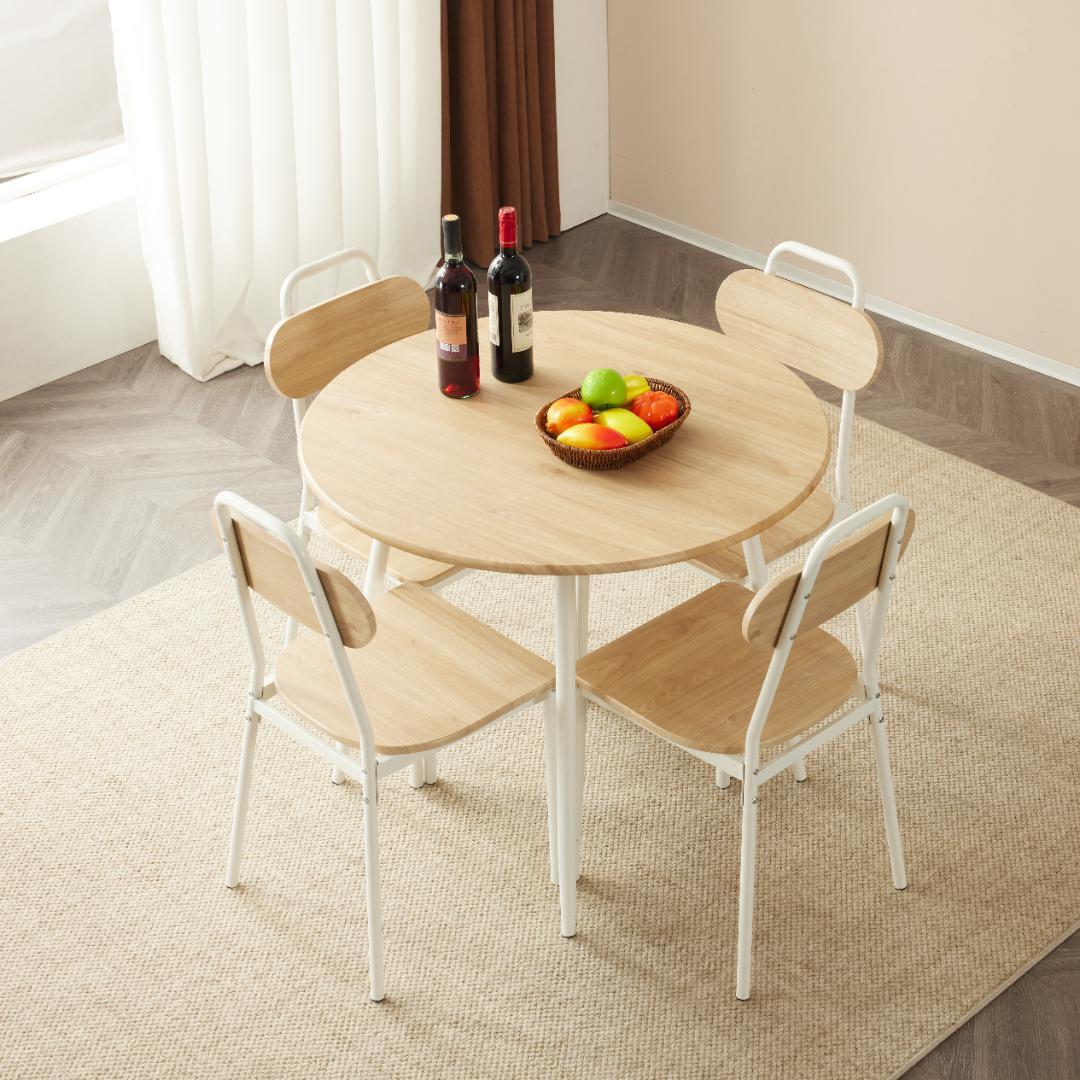 コンパクト4人掛けダイニングテーブルセット！食卓 チェア4脚　NATURAL