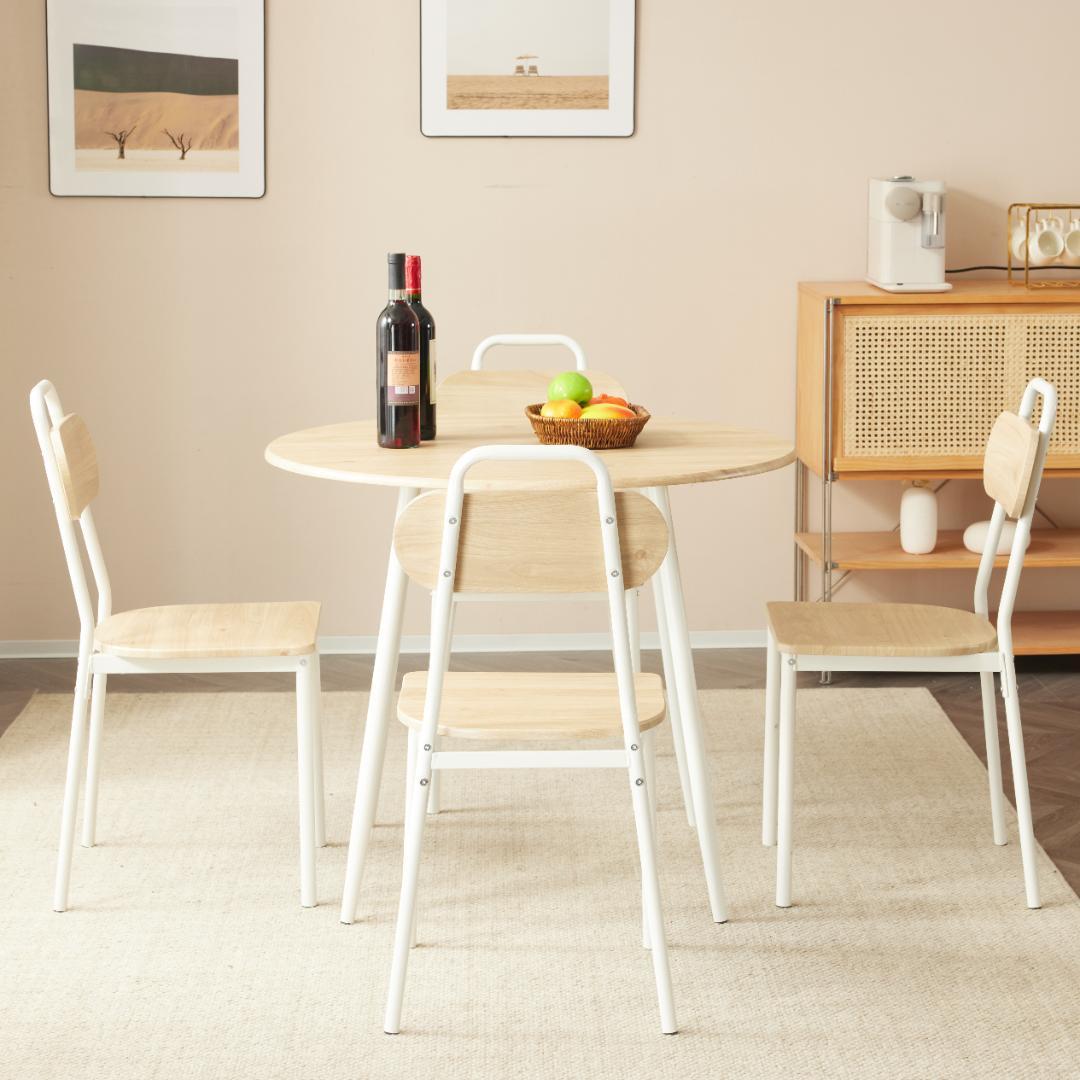 コンパクト4人掛けダイニングテーブルセット！食卓 チェア4脚　NATURAL
