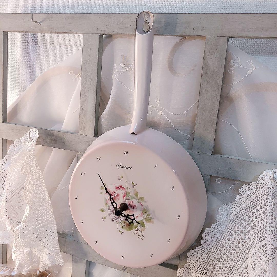 イマン オデットフライパン時計imane 琺瑯/ マニー フランフラン 掛け時計