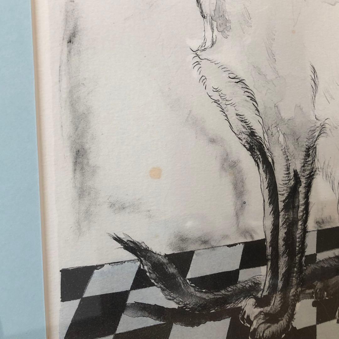 小澤清人 おざわきよんど ビー玉と猫 版画（9/100） 54×40㎝