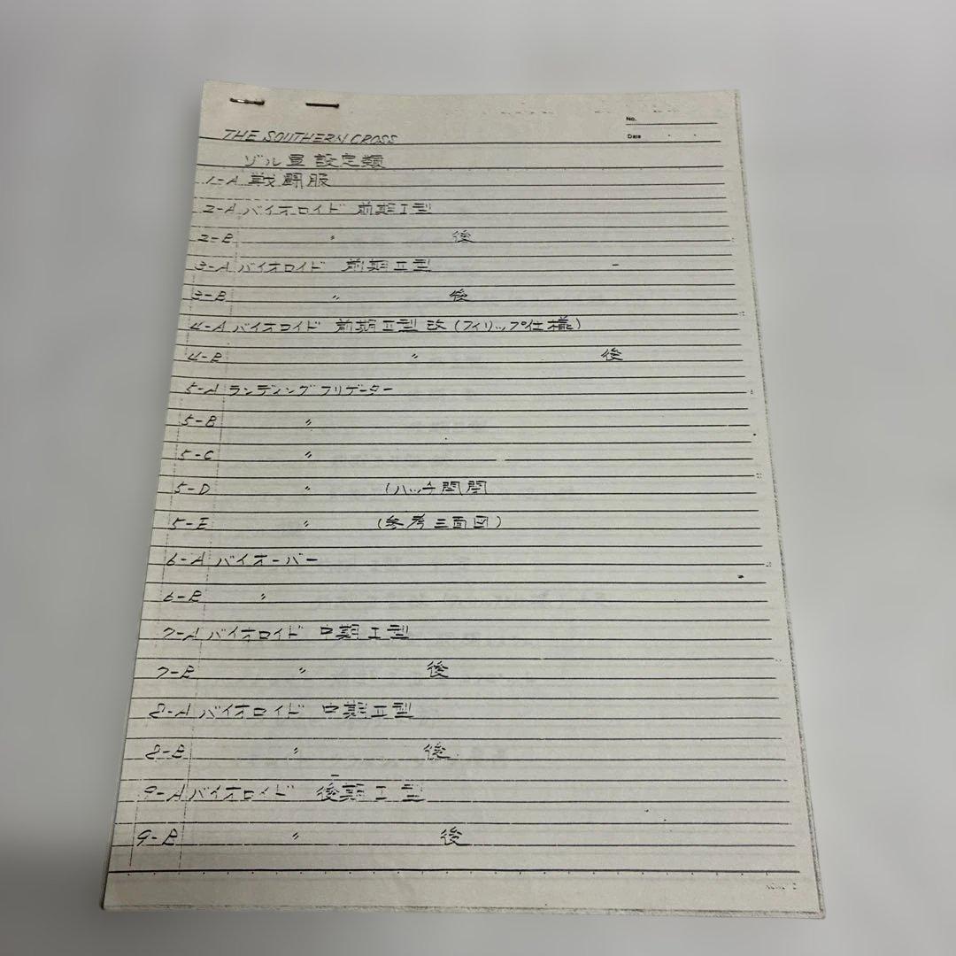 【設定資料】超時空騎団サザンクロス　A4、B4、B5サイズの用紙