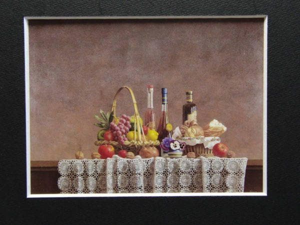 岩戸敏彦、【食卓より】、希少な額装用画集より、新品額装付