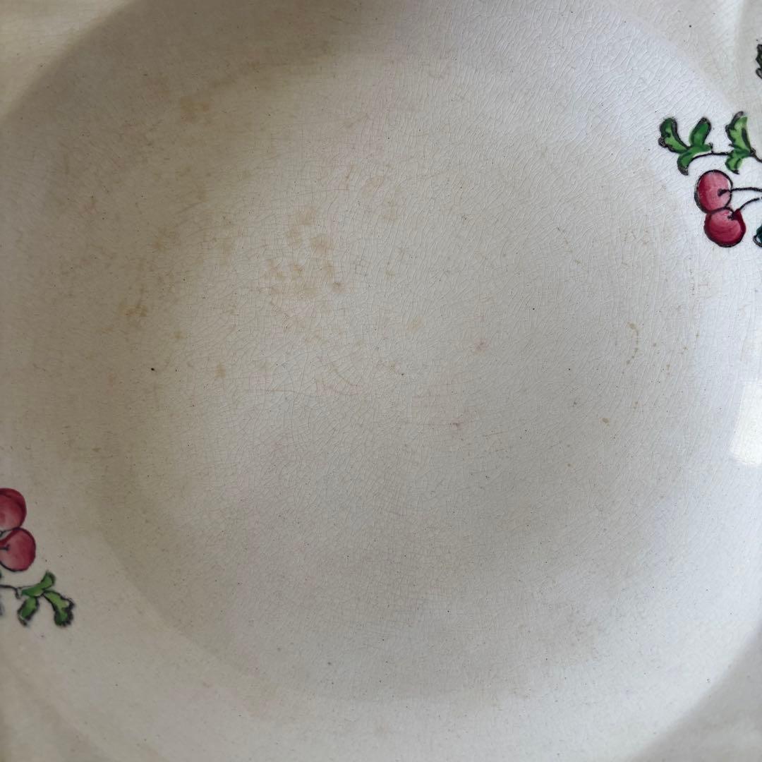 ロンウィ 深皿 29㎝ さくらんぼ プレート大皿 フランスアンティーク