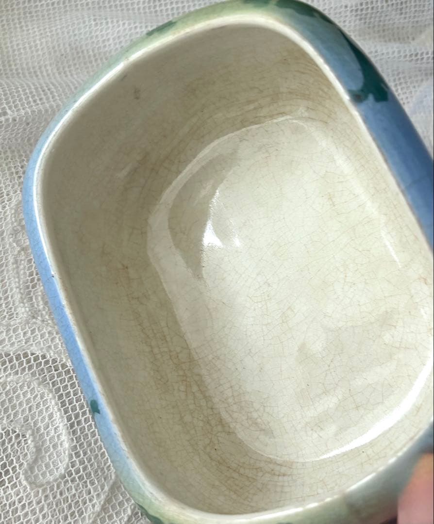 フランスアンティーク 蓋付きケース リュネヴィル窯 スワン 白鳥 小物入れ