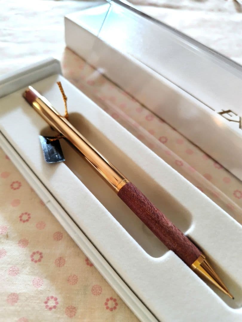 トンボシャーペン エクスタ 未使用 タグ付 木軸 ゴールド軸「希少・絶版品」