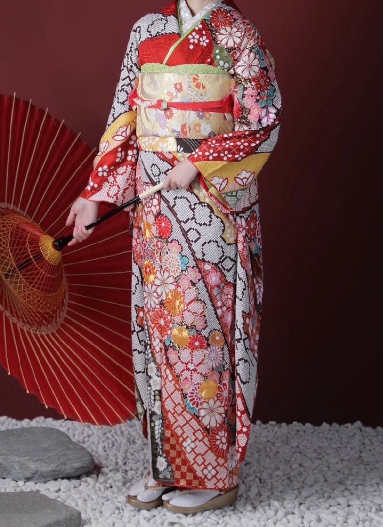 振袖フルセット　総絞り（帯/バッグ/草履など）セット袴付き成人式/結婚式/卒業式