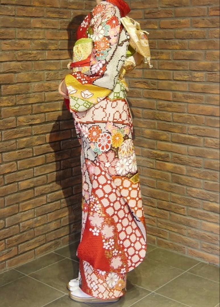 振袖フルセット　総絞り（帯/バッグ/草履など）セット袴付き成人式/結婚式/卒業式