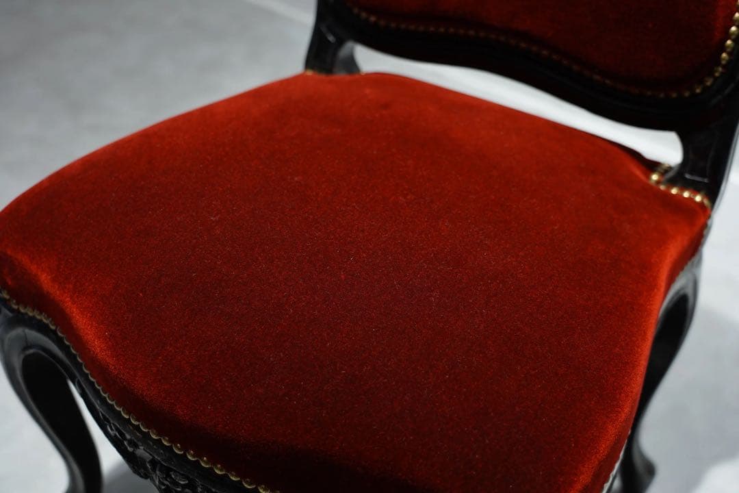 ①フランスアンティーク　ナポレオンチェア　張替済　1800年代　椅子