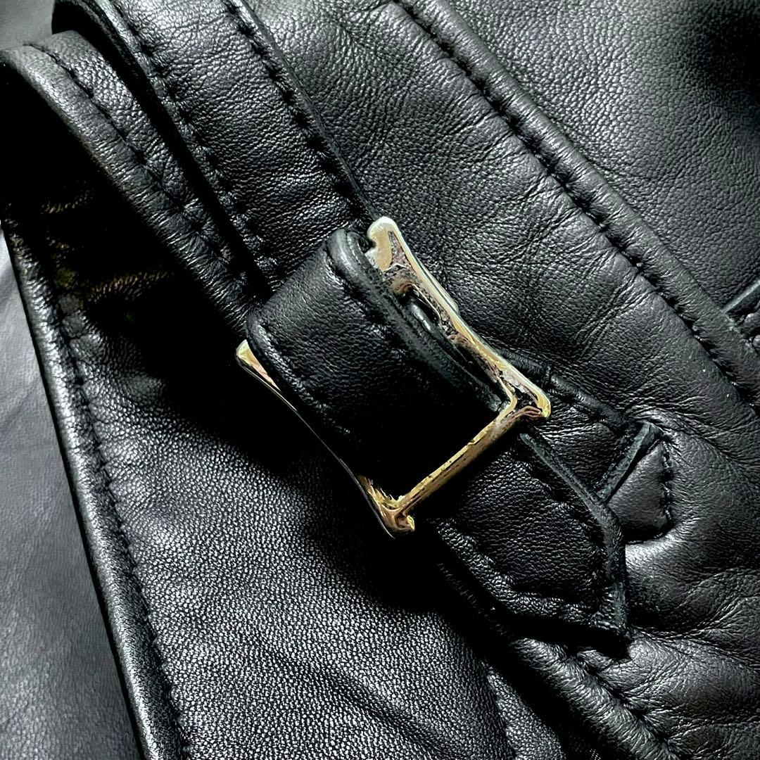 ナノユニバース　サーモライトシングルライダース　L シープスキン　ブラック