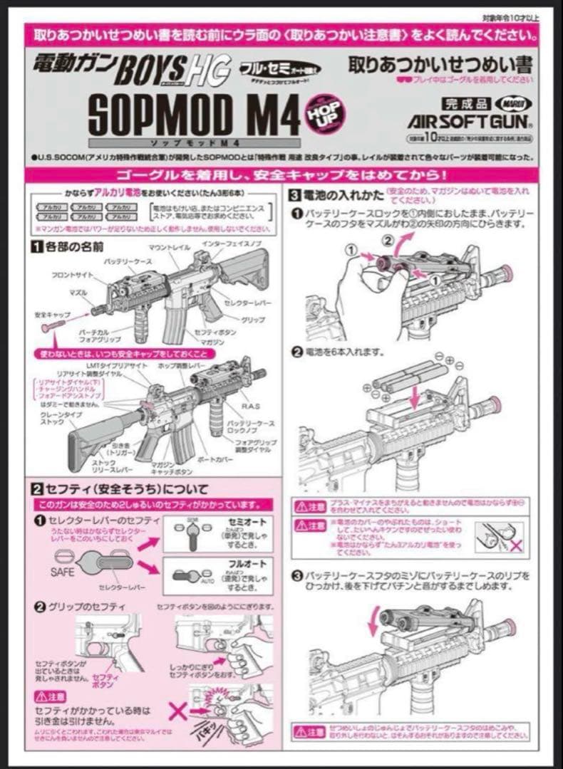 東京マルイ カスタム品　SOPMOD M4 電動ガン ボーイズ　金属ピニオンギア