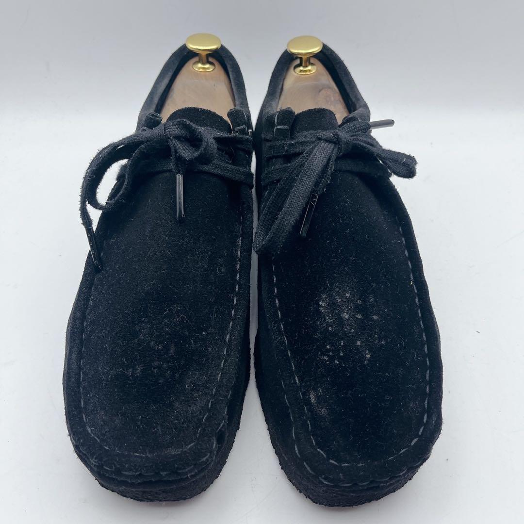 訳アリ❗️定番 クラークス ワラビー モカシンシューズ 黒 スエード 26.5cm