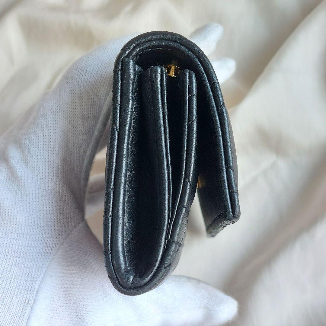 【現行】 ディオール 財布  オールグライシンウォレット 黒 革 パール