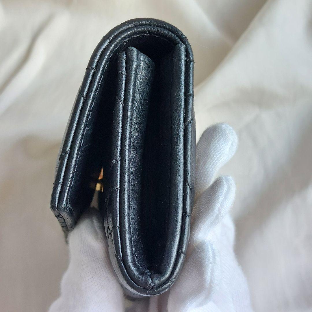 【現行】 ディオール 財布  オールグライシンウォレット 黒 革 パール