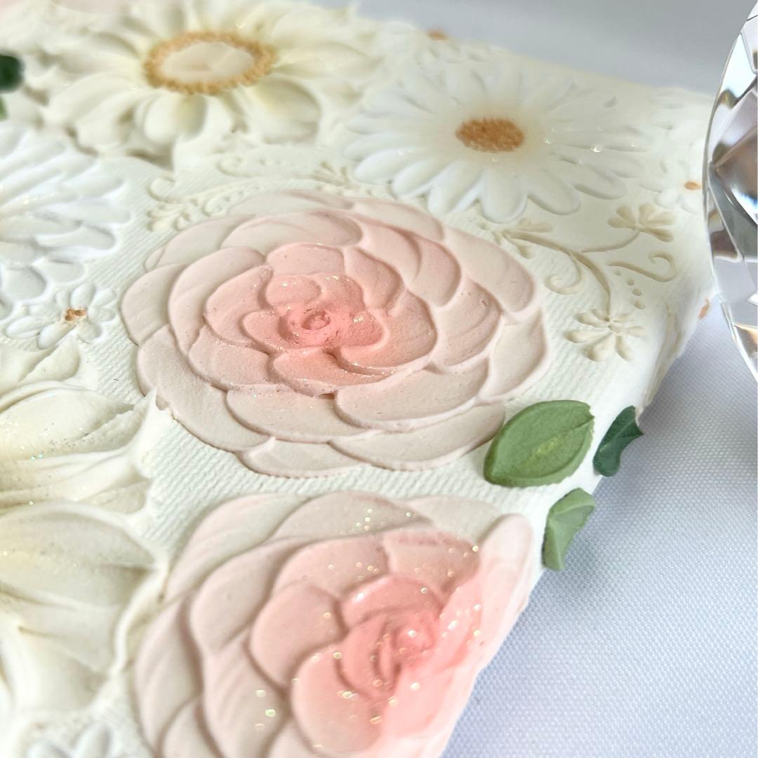 テクスチャーアート　絵画　インテリアアート　花　立体　絵　フラワーアート　花の絵