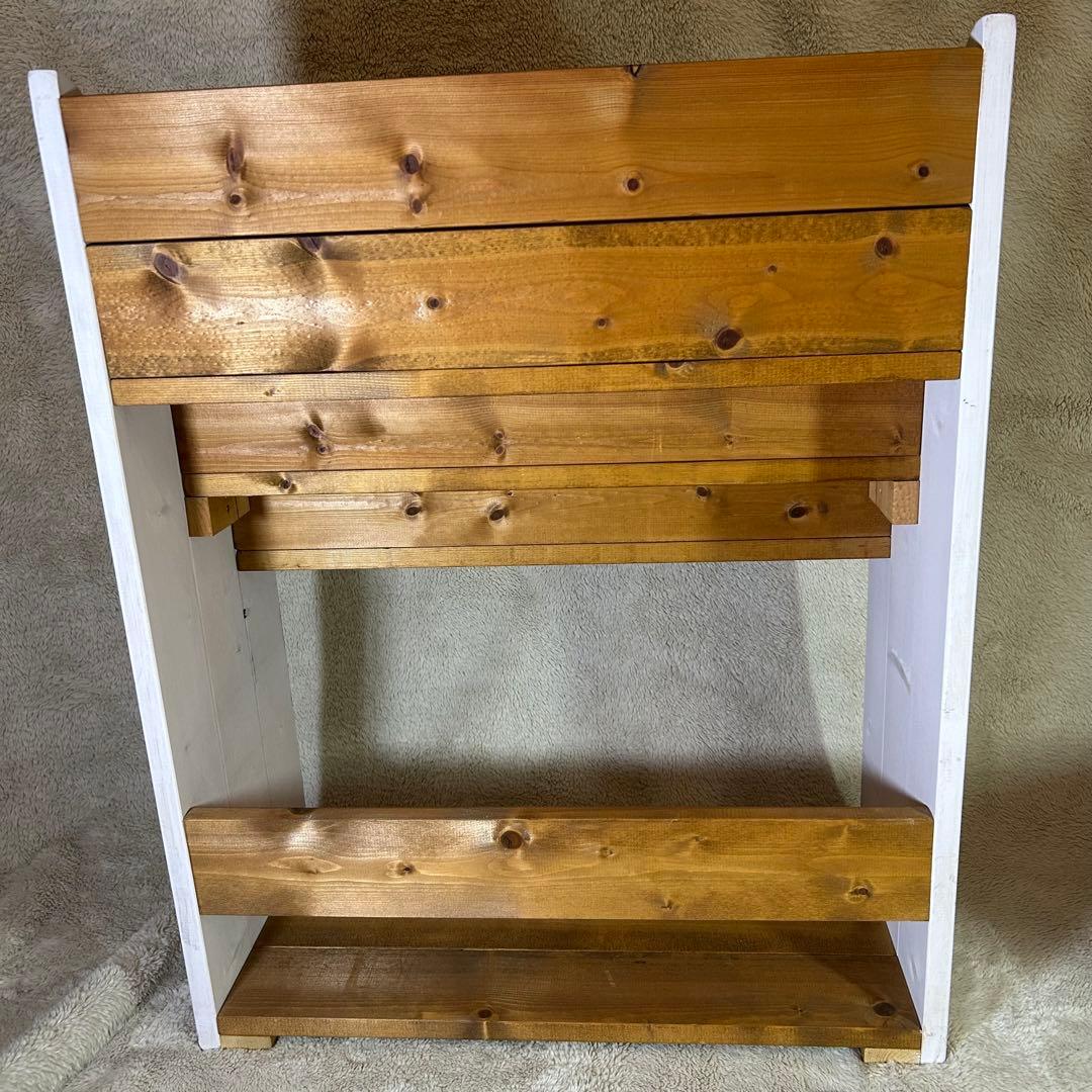 絵本棚　ナチュラル　天然木　ホワイト