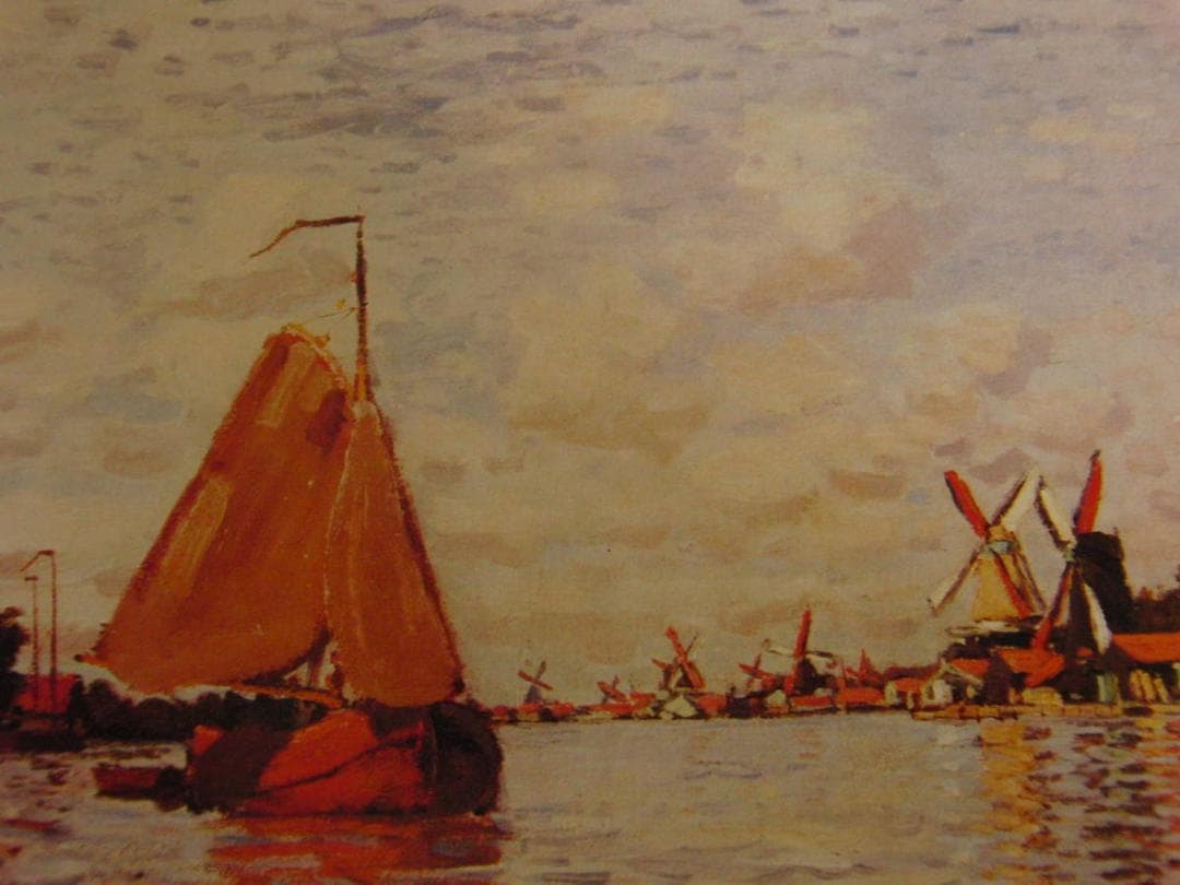 クロード・モネ、「The Zaan at Zaandam」、人気作品、状態良好