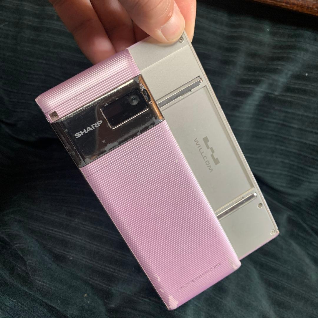 SHARP ピンク スライド式携帯電話 本体