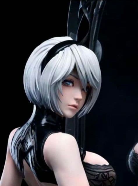 ニーアオートマタ【ビッグサイズ 中破 2B 姿見】頭部２種63㎝ 1/4ミラー台