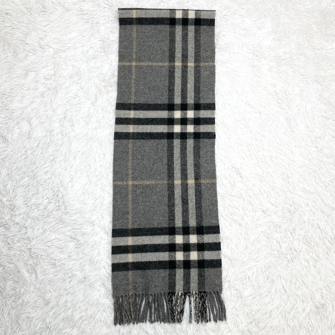 【美品】バーバリー　マフラー・ストール・メリノウール・チェック・BURBERRY