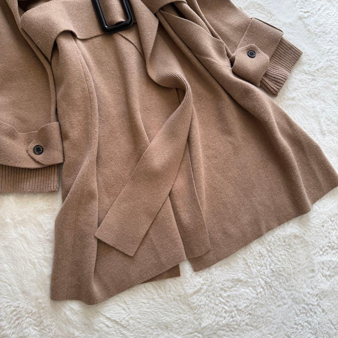美品　現行　BURBERRY カシミヤ混　ラップコート　ベルト　キャメル