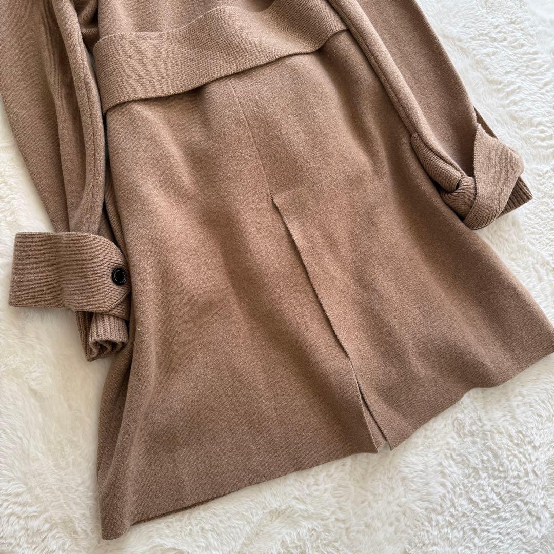 美品　現行　BURBERRY カシミヤ混　ラップコート　ベルト　キャメル
