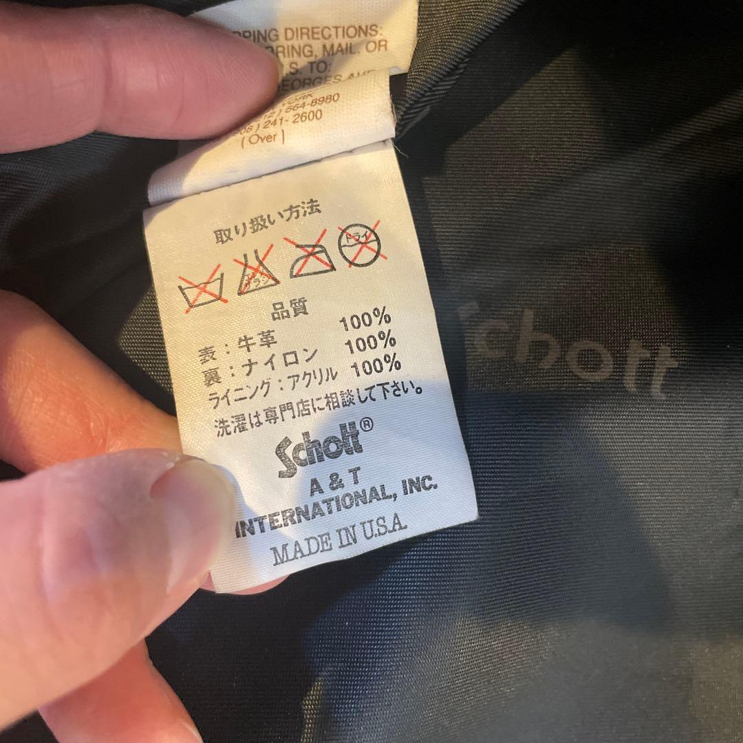 ショット　Schott ライダースジャケット　38