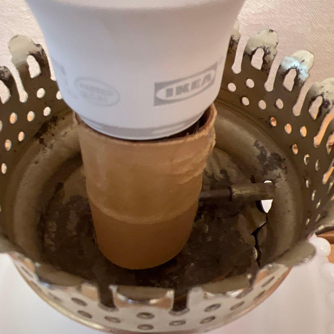 ビンテージランプ　ミルクガラス　ホブネイル　ゴールド