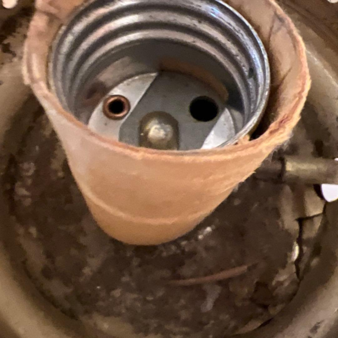 ビンテージランプ　ミルクガラス　ホブネイル　ゴールド