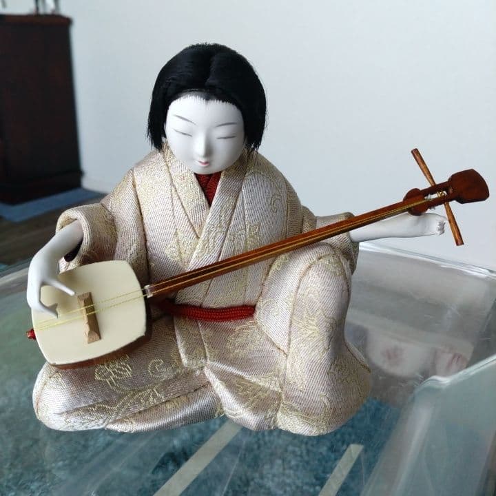 木目込み人形「三味線・女性」籠村美術織物作製⭐︎伝統工芸品