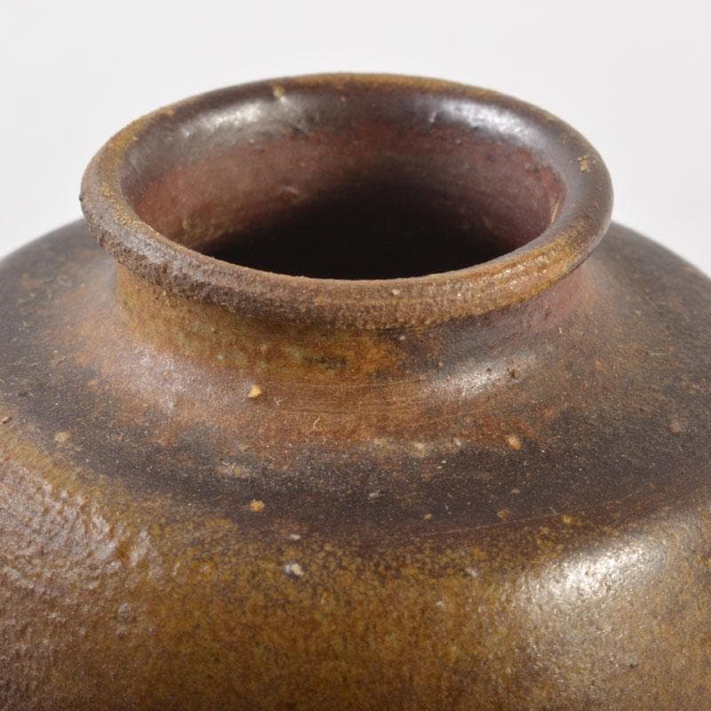 茶道具　備前焼　猪俣政昭作　茶入　仕覆付　共箱　V　6523