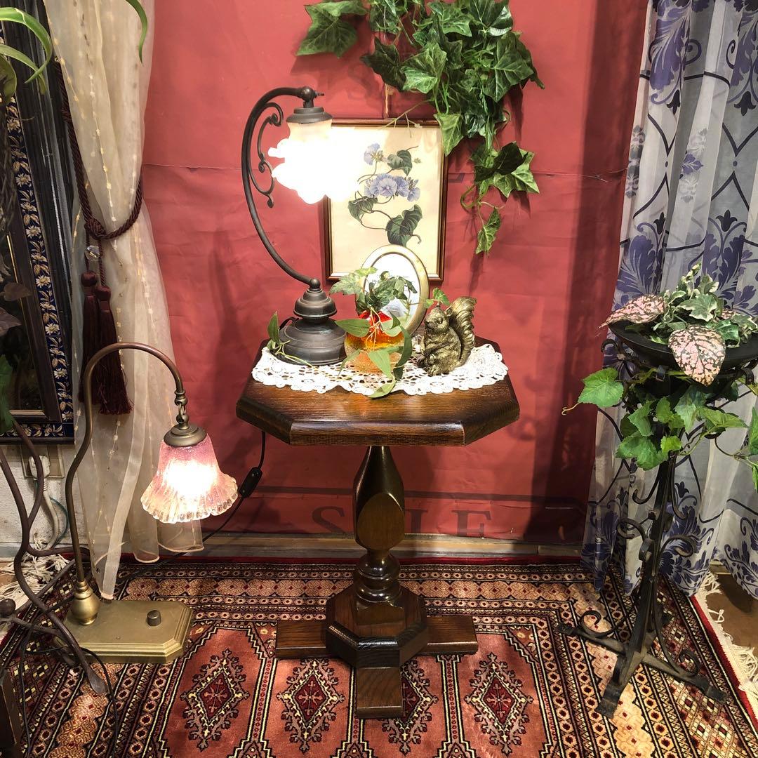 ヴィンテージ レッドオーク　コンパクト　テーブル　サイドテーブル　花台