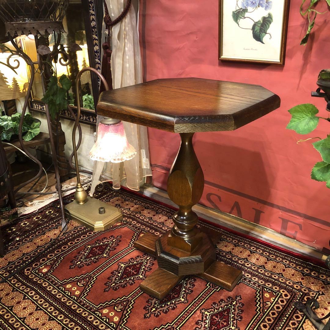 ヴィンテージ レッドオーク　コンパクト　テーブル　サイドテーブル　花台