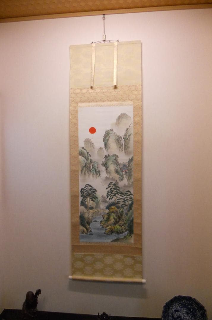 掛け軸 三浦青楓 蓬萊山 絹本 希少 軸装 茶道具 掛軸 美品 です。