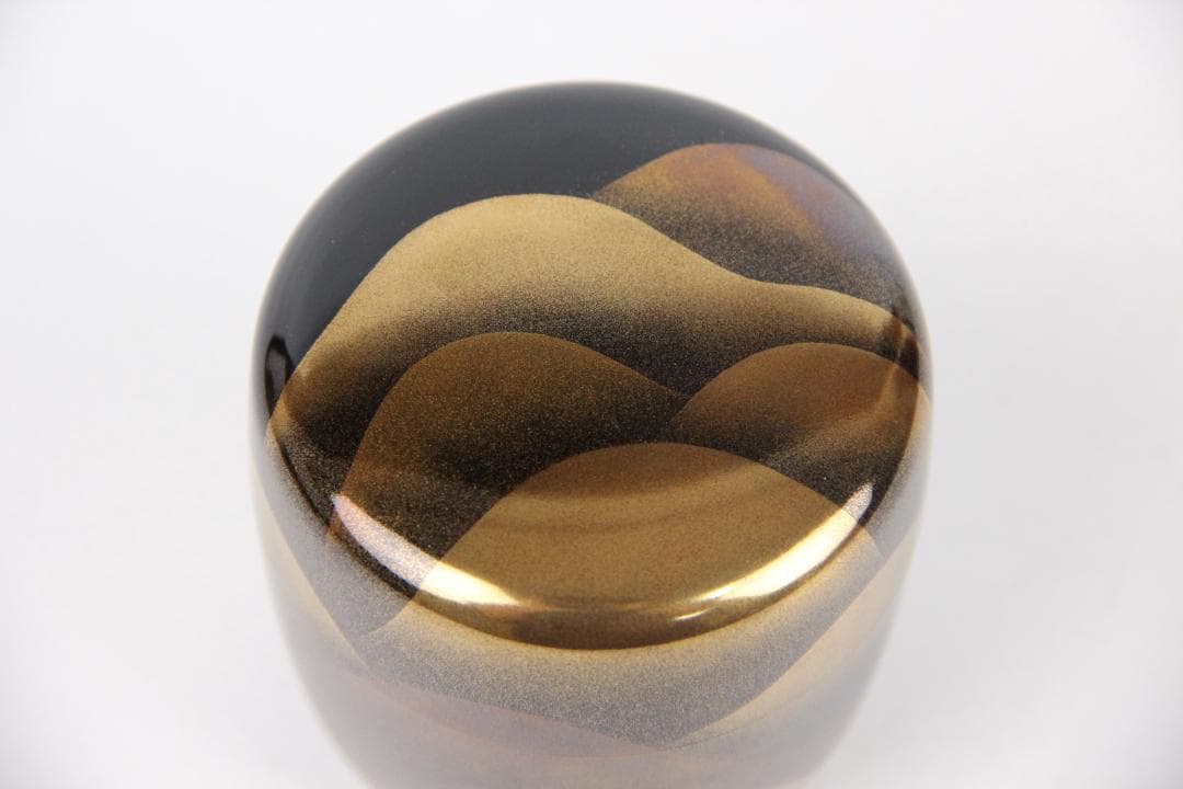 一后一兆 作 落款あり　遠山蒔絵棗 内梨地 共箱布 茶道具 EG1-13