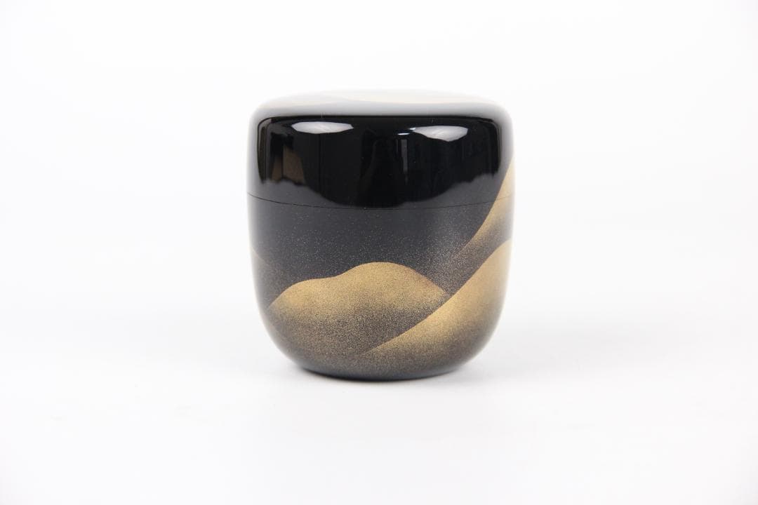 一后一兆 作 落款あり　遠山蒔絵棗 内梨地 共箱布 茶道具 EG1-13