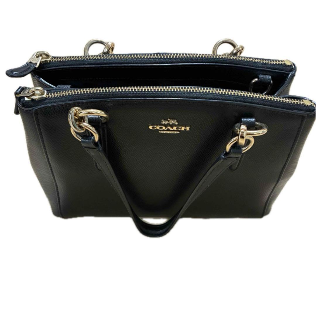 COACH（コーチ）2WAYハンドバッグ ショルダーバッグ 斜掛け レザー 黒