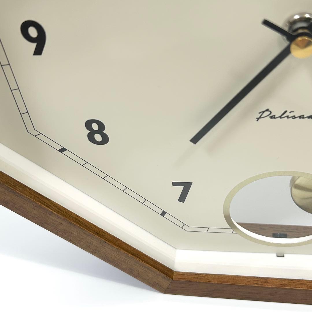 インターフォルム Gorlitz ゲルリッツ 八角 木製 壁掛け時計 ブラウン